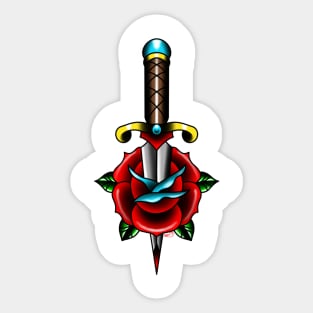 Rose and dagger Sticker